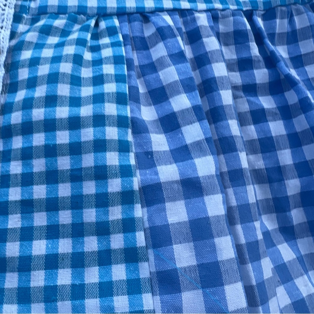 Shein Blue Gingham Patchwork Button Front Maxi Dr… - image 2